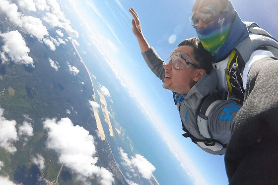 Saut en Parachute au-dessus du Bassin d'Arcachon - Saut en tandem à Arcachon