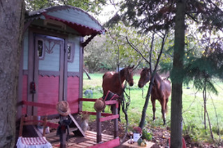Séjour en roulotte en famille chez Ker'Ânes'Duic à Noyal-Pontivy (56)