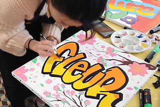 Atelier graffiti sur toile à Paris 14ème